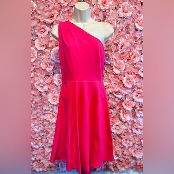 Dresses & Skirts - NWT (Small) Brand New Hot Pink One Shoulder Sleeveless Flowy Midi Dress